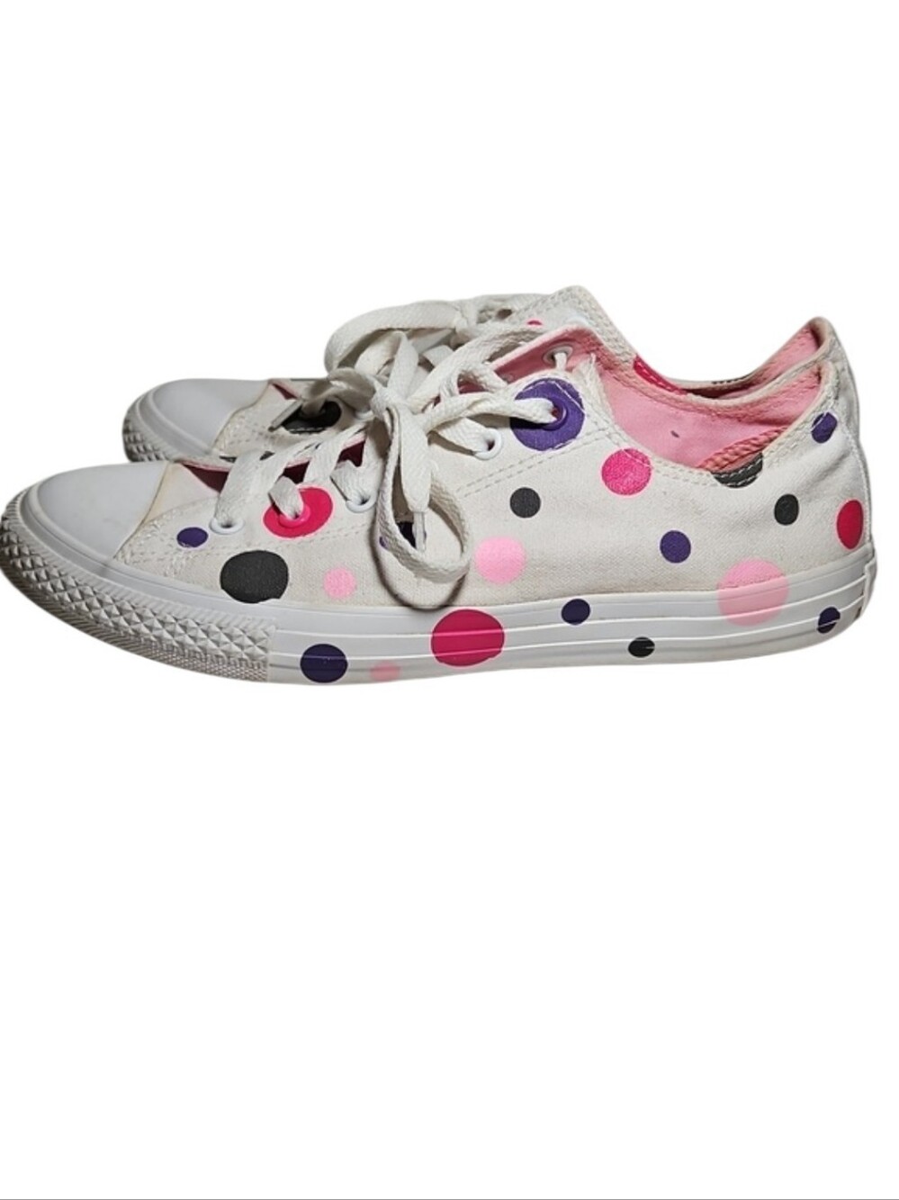 Converse All Stars Polka Dot Low Tops, Size 6 Junior
